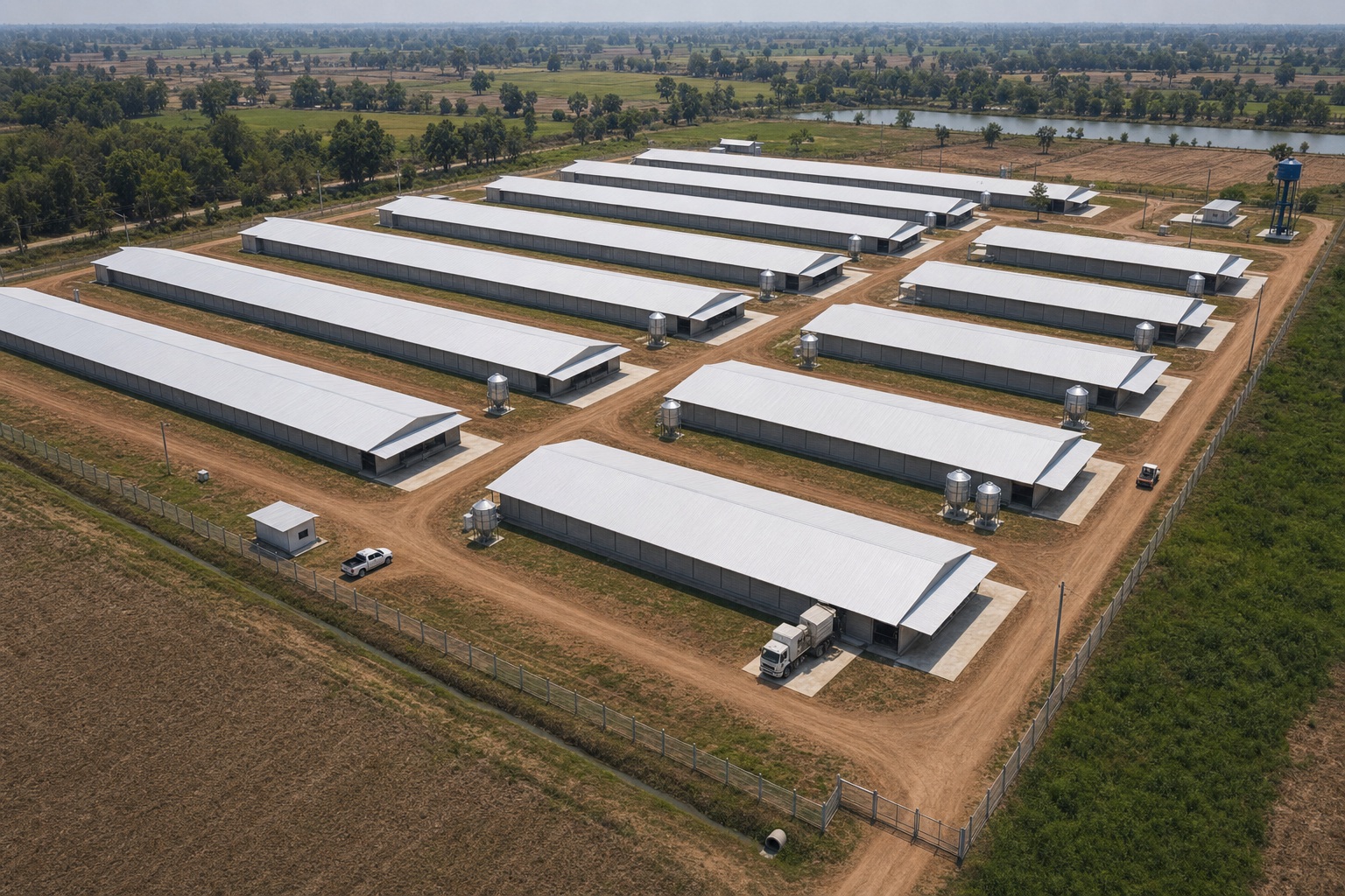 โครงสร้างฟาร์มและพื้นที่ผลิต PT Group Farm